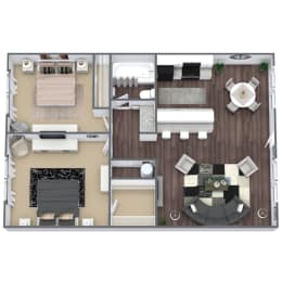 2 beds, 1 bath, 750 sqft, $1,178