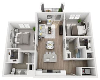 2 beds, 2 baths, 1,100 sqft, $2,481