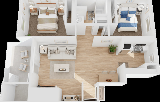 2 beds, 1 bath, 780 sqft, $1,070