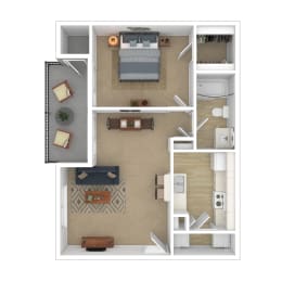 1 bed, 1 bath, 640 sqft, $874