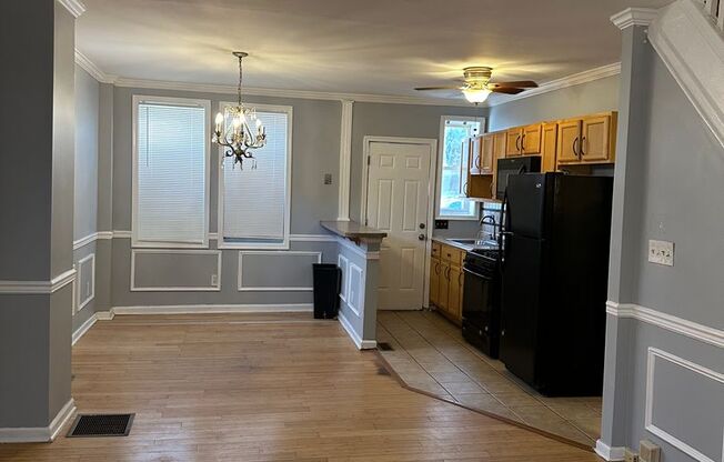 Spacious Home for Rent! Open Floor-Plan! Partially Finished Basement! Front Porch & Fenced in Yard! Available Now!