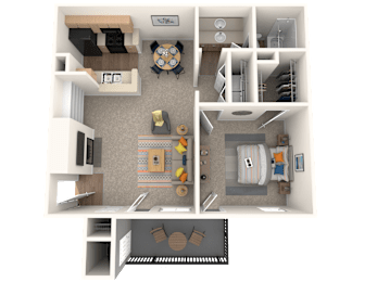 1 bed, 1 bath, 722 sqft, $1,123