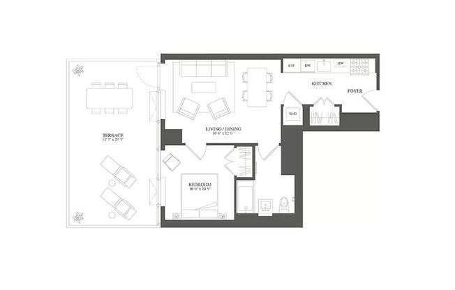 1 bed, 1 bath, $4,650, Unit 501