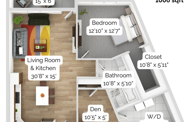 1 bed, 1 bath, 1,003 sqft, $1,245, Unit 7950-2209