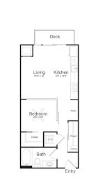 Studio, 1 bath, 602 sqft, $1,385