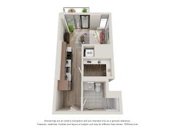 Studio, 1 bath, 433 sqft, $1,669