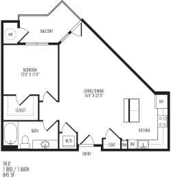 1 bed, 1 bath, 845 sqft, $1,649