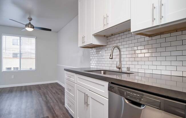 Stainless Steel Sink In Kitchen at Los Robles Apartments, Pasadena, California