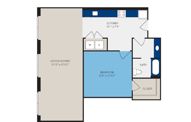 1 bed, 1 bath, 1,005 sqft, $1,320, Unit S206