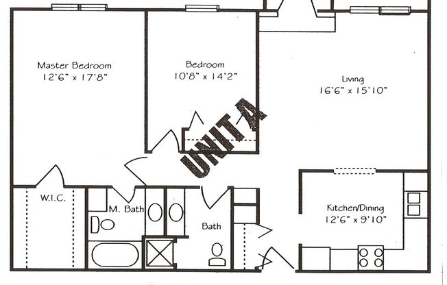 2 beds, 2 baths, 1,029 sqft, $1,229, Unit 1401 056