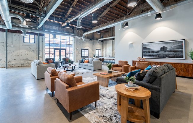 Loft-style clubhouse and lounge