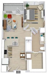 1 bed, 1 bath, 648 sqft, $1,919