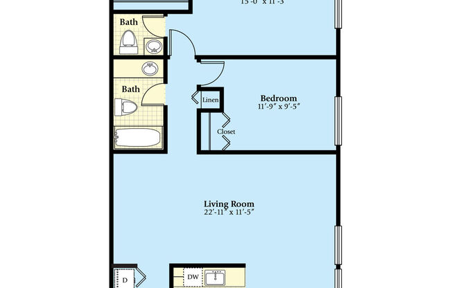 2 beds, 1.5 baths, 1,050 sqft, $1,349