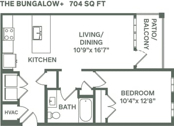 1 bed, 1 bath, 704 sqft, $1,440