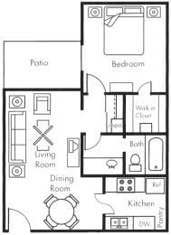 1 bed, 1 bath, 580 sqft, $1,050