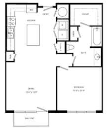 1 bed, 1 bath, 797 sqft, $1,321