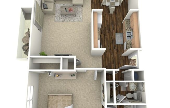 1 bed, 1 bath, 676 sqft, $1,500, Unit 308