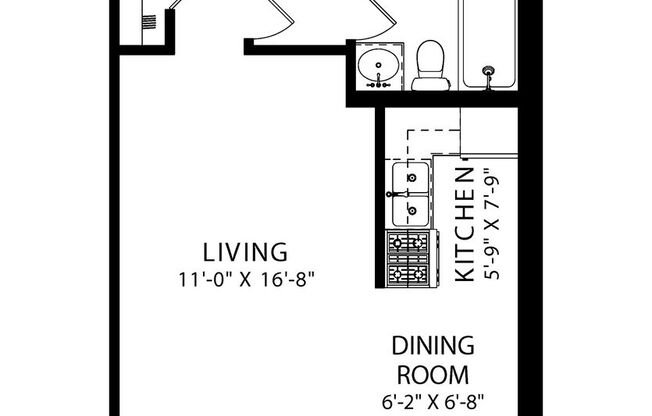 Studio, 1 bath, $1,440, Unit 457