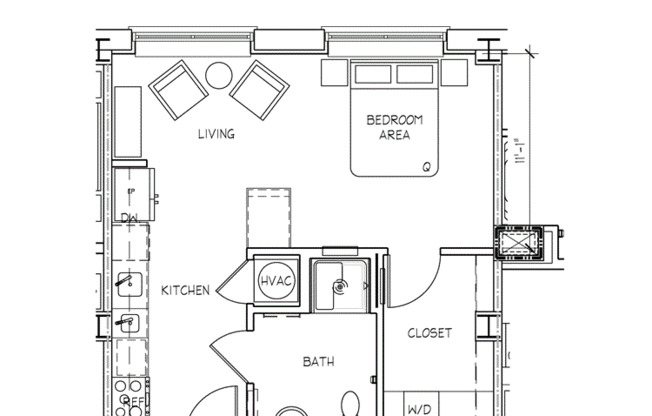 Studio, 1 bath, 450 sqft, $1,195