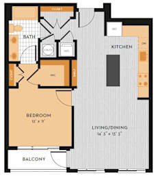 1 bed, 1 bath, 793 sqft, $2,786
