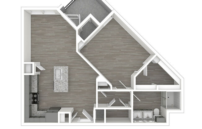 1 bed, 1 bath, 754 sqft, $1,258