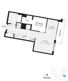 1 bed, 1 bath, 610 sqft, $2,051