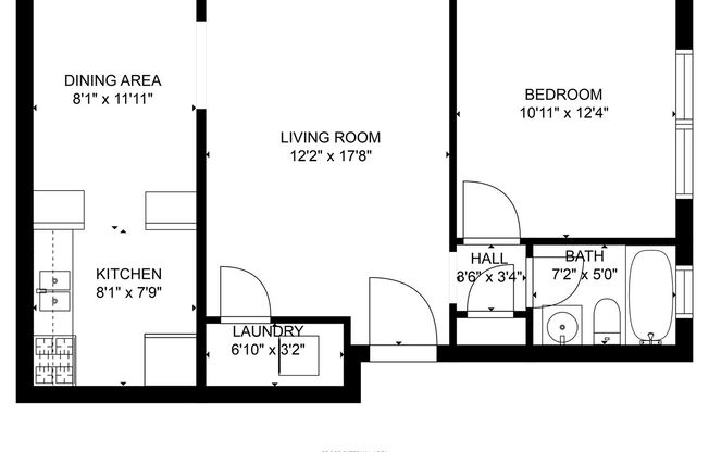 1 bed, 1 bath, 598 sqft, $869, Unit 102