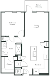 1 bed, 1 bath, 701 sqft, $1,061