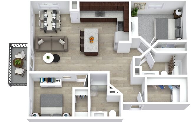2 beds, 2 baths, 1,017 sqft, $1,520, Unit 301