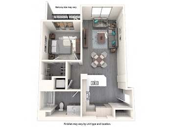 1 bed, 1 bath, 744 sqft, $2,985