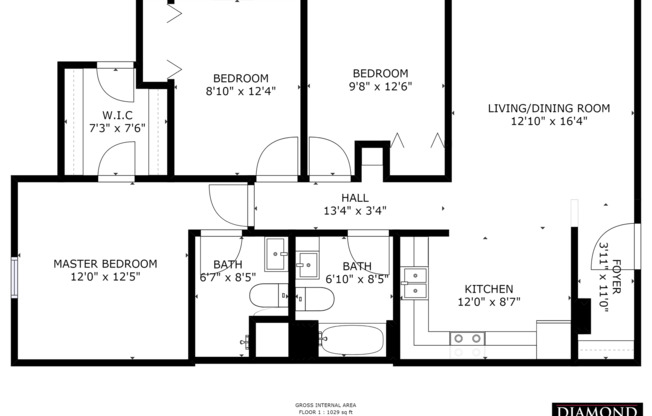 3 beds, 2 baths, 1,130 sqft, $1,295, Unit 120-202