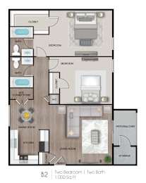 2 beds, 2 baths, 900 sqft, $1,109