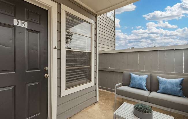 private patio at summit on the lake apartments