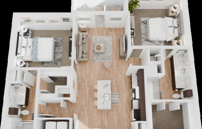 2 beds, 2 baths, 1,073 sqft, $1,799