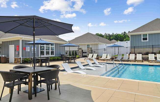 Poolside Dining Area at Zora University, Charlotte