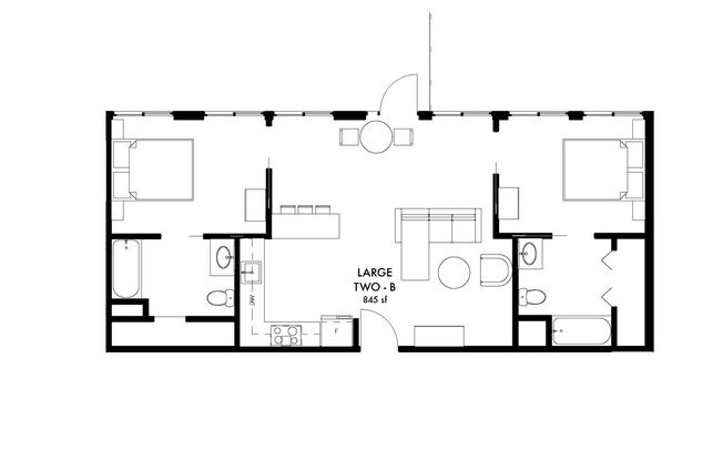 2 beds, 2 baths, 845 sqft, $1,751, Unit 25