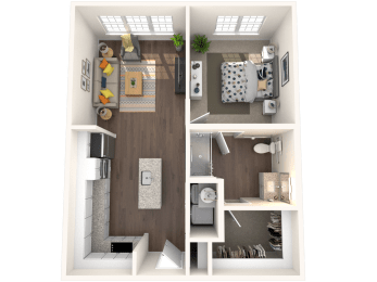 1 bed, 1 bath, 702 sqft, $1,262