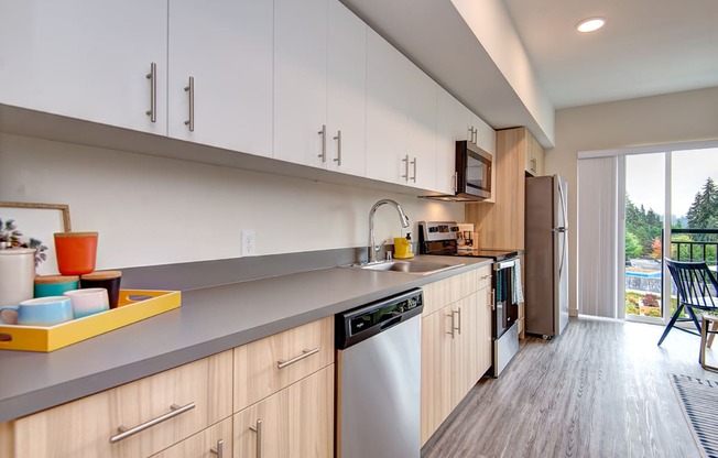 Large Kitchen at Hazel Apartments, Edmonds, WA