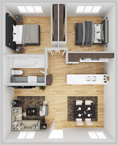 2 beds, 1 bath, 954 sqft, $1,550