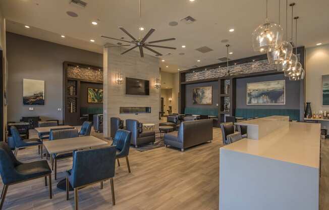 Interior decor with lightsat Level 25 at Oquendo by Picerne, Las Vegas, NV, 89148