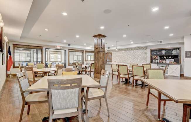 the dining room at our restaurant with tables and chairs