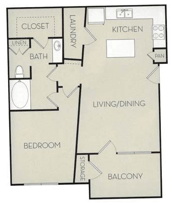 1 bed, 1 bath, 748 sqft, $2,035