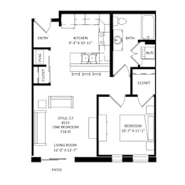 1 bed, 1 bath, 718 sqft, $1,875