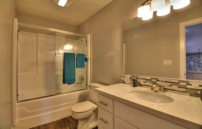 Bathroom with cupboard at The Luxe, Santa Clara, California