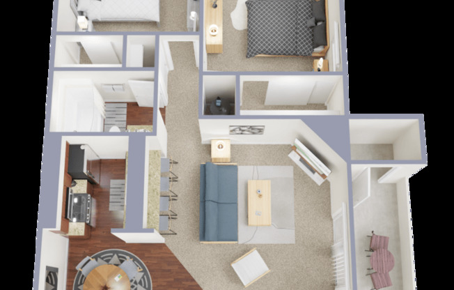 2 beds, 1 bath, 840 sqft, $1,646