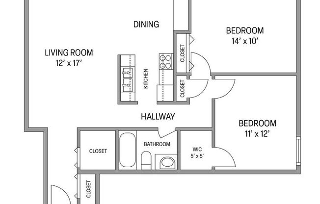 2 beds, 1 bath, 850 sqft, $1,400, Unit 204
