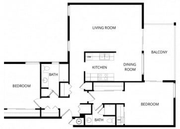 2 beds, 2 baths, 1,062 sqft, $2,456