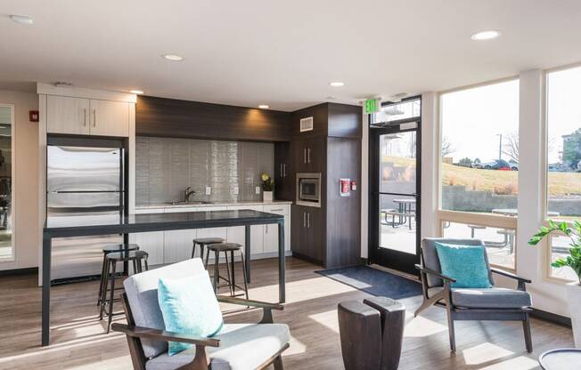 Clubhouse Kitchen at Park 88 Apartments in Thornton, CO