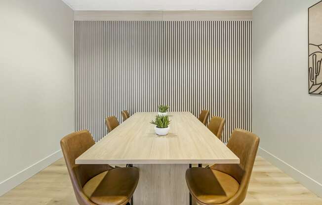 Step into luxury at The Michael B. Our updated business center offers private conference rooms for seamless productivityat The Michael B Townhomes and Flats, Las Vegas