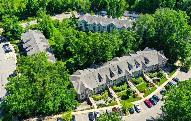 Aerial Community View at Tall Oaks Apartment Homes, Kalamazoo, MI, 49009